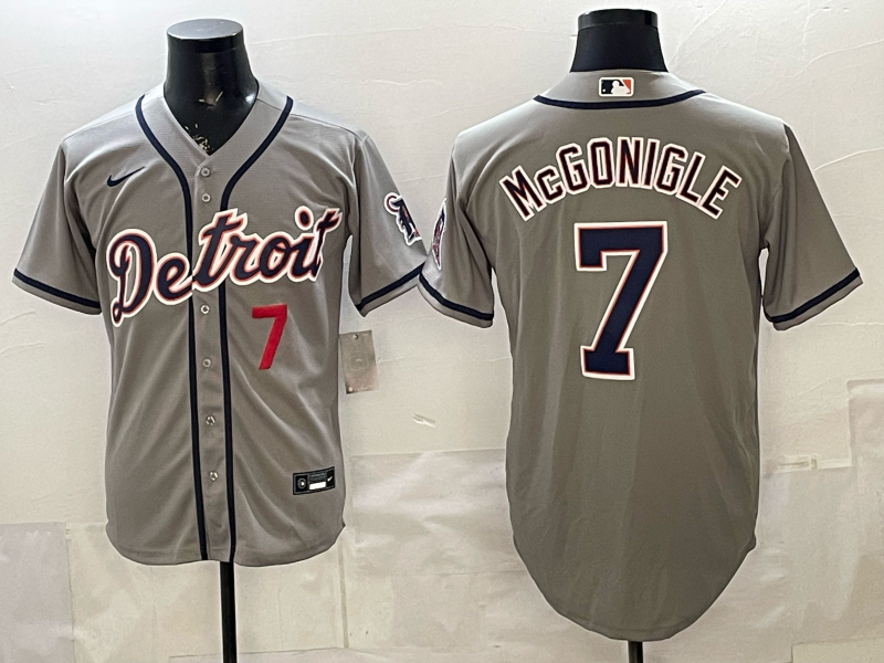 Men Detroit Tigers #7 McGonigle grey Nike 2026 MLB Jersey 0410003